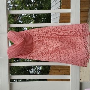 David's Bridal Strapless Lace Dress